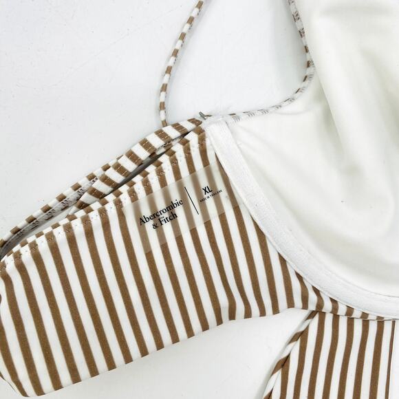 Abercrombie & fitch brown striped high waisted bikini - Picture 5 of 5